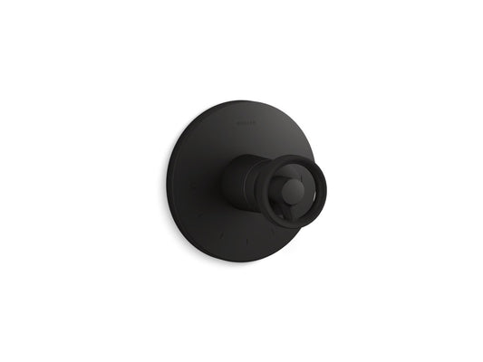 KOHLER K-T78027-9-BL Components MasterShower temperature control valve trim with Industrial handle - Matte Black