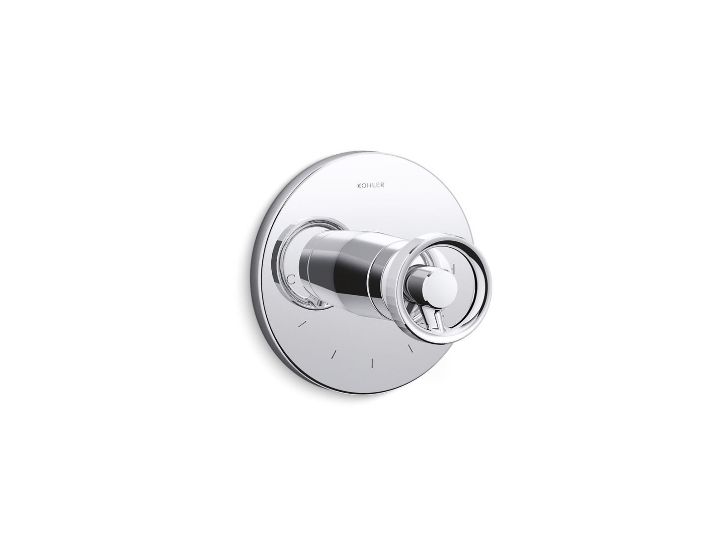 KOHLER K-T78027-9-CP Components Mastershower Temperature Control Valve Trim With Industrial Handle In Polished Chrome