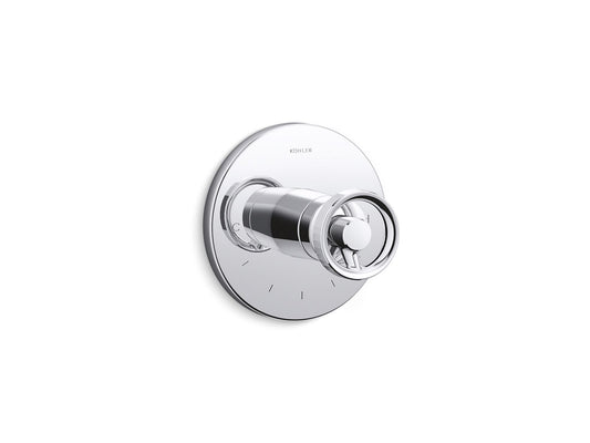 KOHLER K-T78027-9-CP Components MasterShower temperature control valve trim with Industrial handle - Polished Chrome