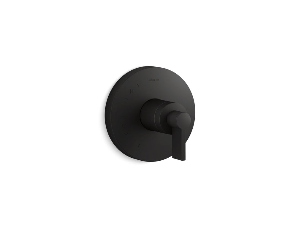KOHLER K-TS78015-4-BL Components Rite-Temp Valve Trim With Lever Handle - Matte Black