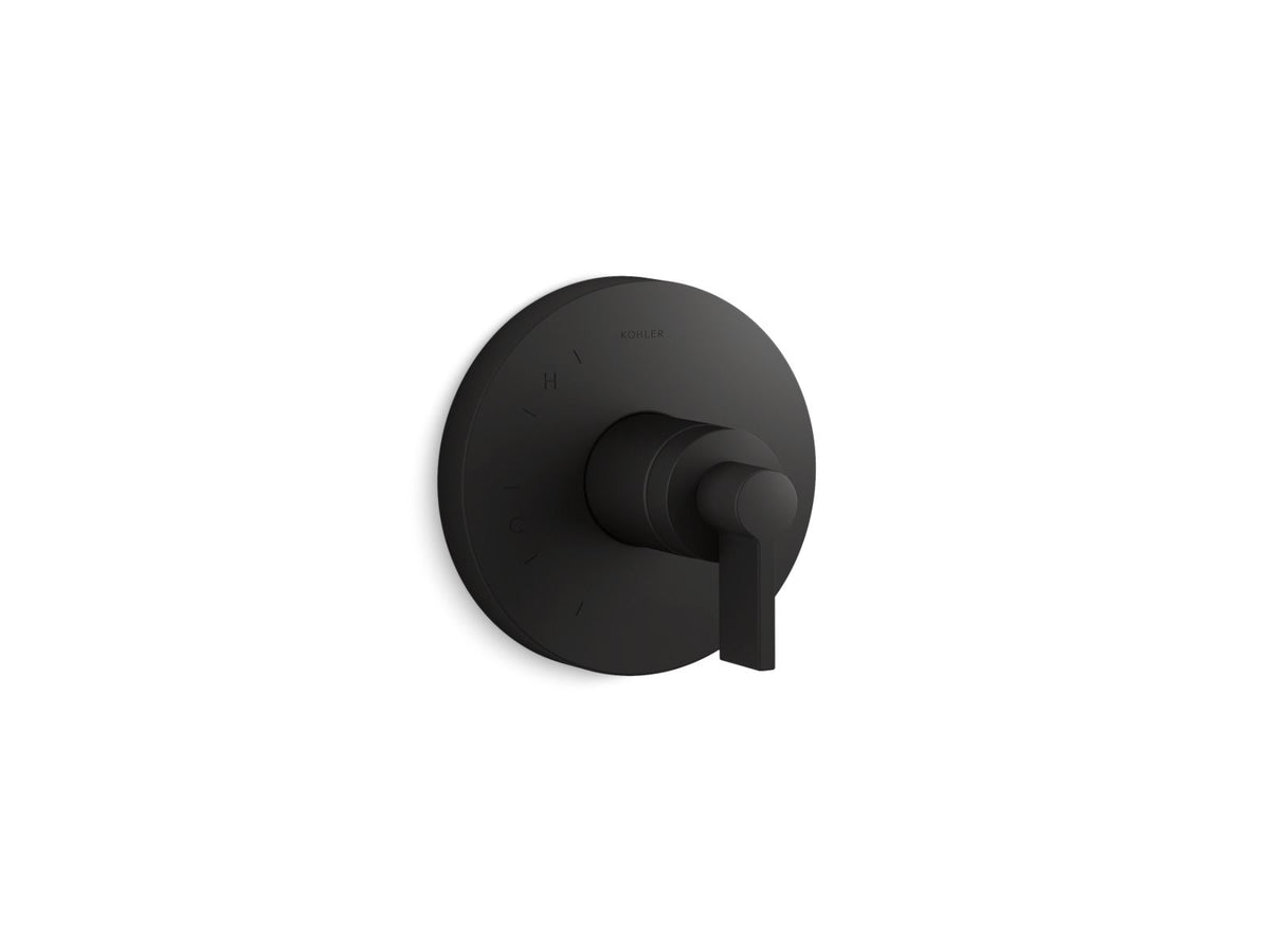 KOHLER K-TS78015-4-BL Components Rite-Temp Valve Trim With Lever Handle - Matte Black