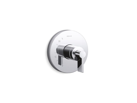 KOHLER K-TS78015-4-CP Components Rite-Temp valve trim with Lever handle - Polished Chrome