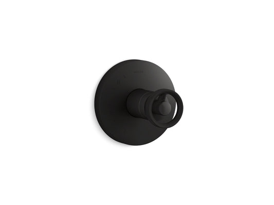 KOHLER K-TS78015-9-BL Components Rite-Temp Valve Trim With Industrial Handle In Matte Black