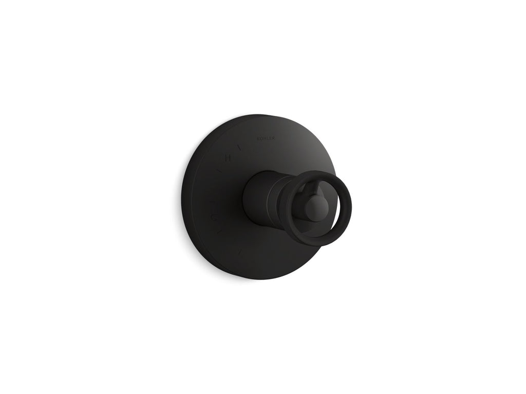 KOHLER K-TS78015-9-BL Components Rite-Temp Valve Trim With Industrial Handle - Matte Black