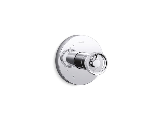 KOHLER K-TS78015-9-CP Components Rite-Temp valve trim with Industrial handle - Polished Chrome