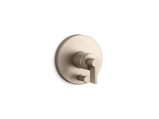 KOHLER K-T78016-4-BV Components Rite-Temp Valve Trim With Lever Handle And Diverter In Vibrant Brushed Bronze