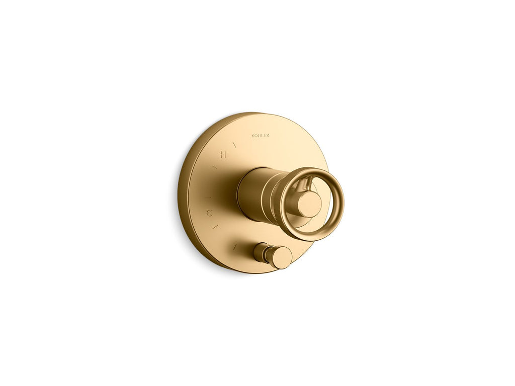 KOHLER K-T78016-9-2MB Components Rite-Temp Valve Trim With Industrial Handle And Diverter - Vibrant Brushed Moderne Brass