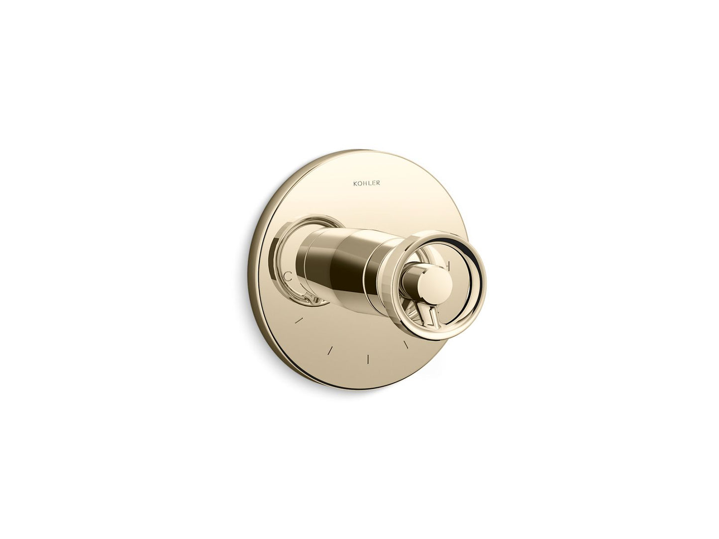 KOHLER K-T78027-9-AF Components Mastershower Temperature Control Valve Trim With Industrial Handle In Vibrant French Gold