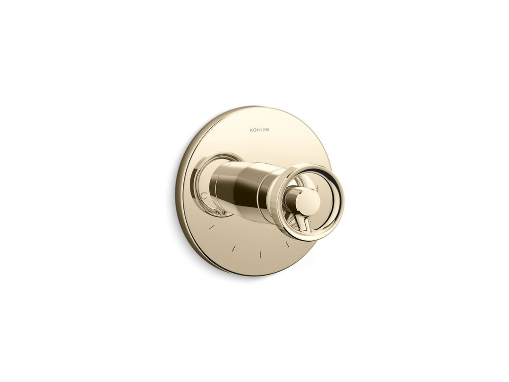 KOHLER K-T78027-9-AF Components Mastershower Temperature Control Valve Trim With Industrial Handle - Vibrant French Gold