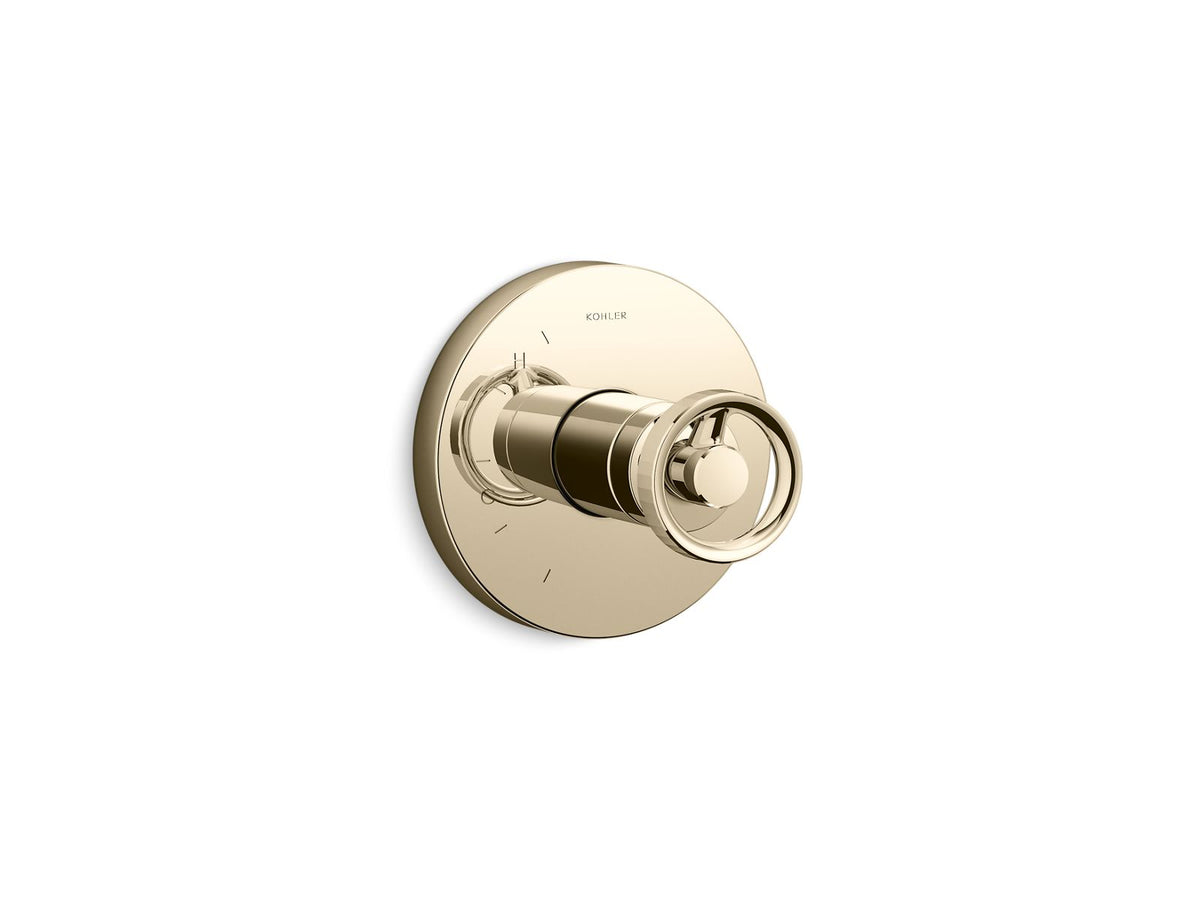 KOHLER K-TS78015-9-AF Components Rite-Temp Valve Trim With Industrial Handle - Vibrant French Gold
