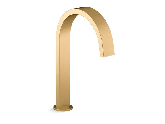 KOHLER K-77986-2MB Components Deck-Mount Bath Spout With Ribbon Design In Vibrant Brushed Moderne Brass