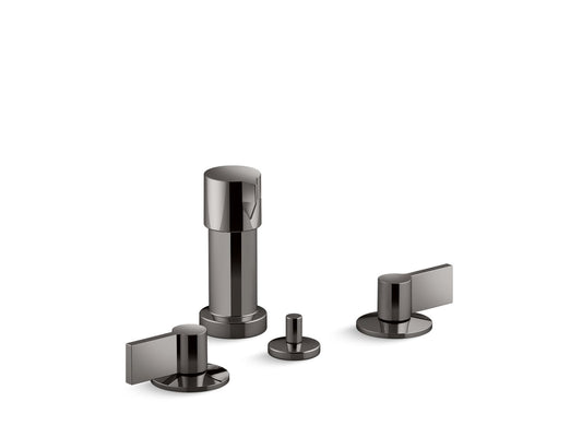 Kohler K-77983-4-TT Components Widespread Bidet Faucet With Lever Handles In Vibrant Titanium