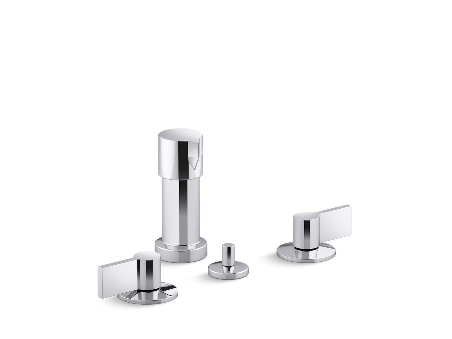 KOHLER K-77983-4-CP Components Widespread Bidet Faucet With Lever Handles In Polished Chrome