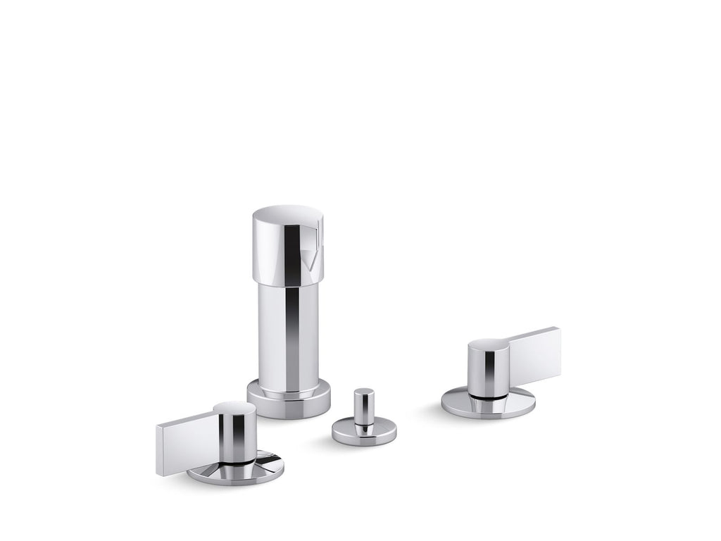 KOHLER K-77983-4-CP Components Widespread Bidet Faucet With Lever Handles - Polished Chrome