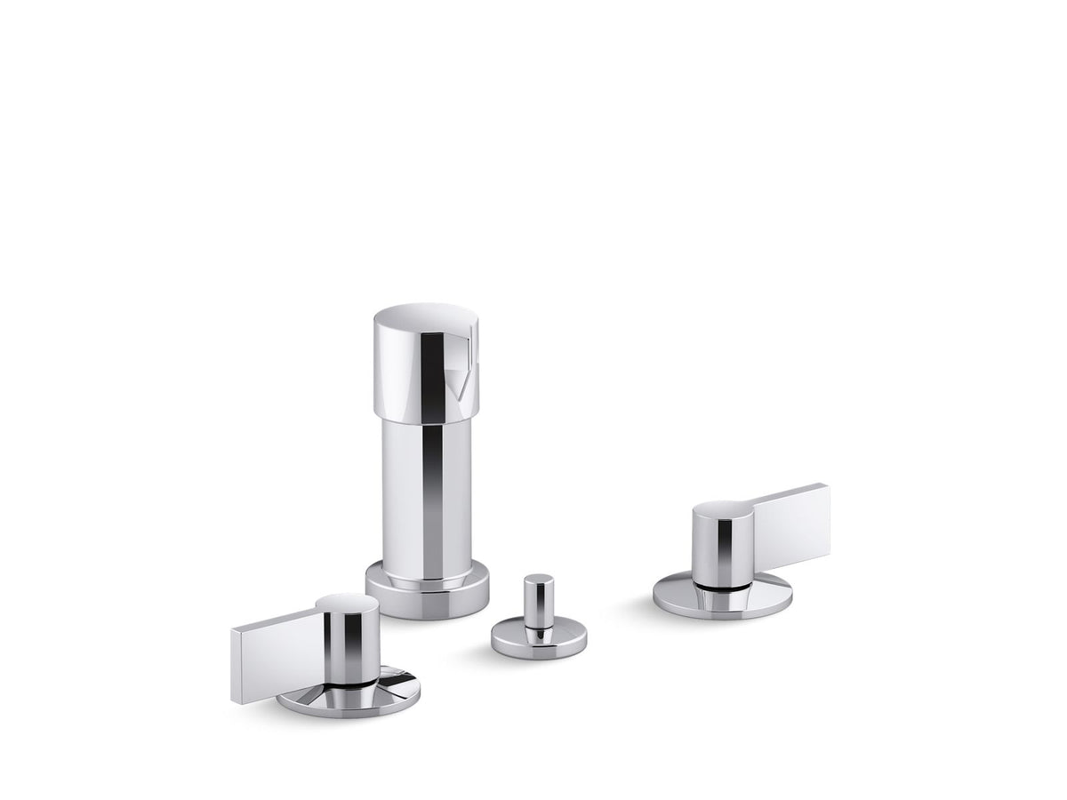 KOHLER K-77983-4-AF Components Widespread Bidet Faucet With Lever Handles - Vibrant French Gold
