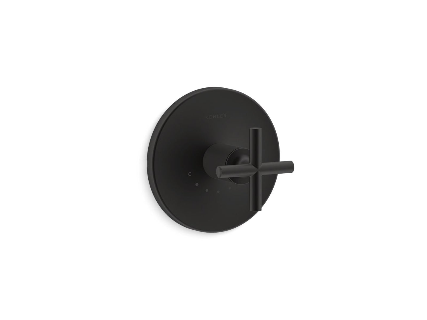 KOHLER K-T14488-3-BL Purist MasterShower temperature control valve trim with cross handle - Matte Black