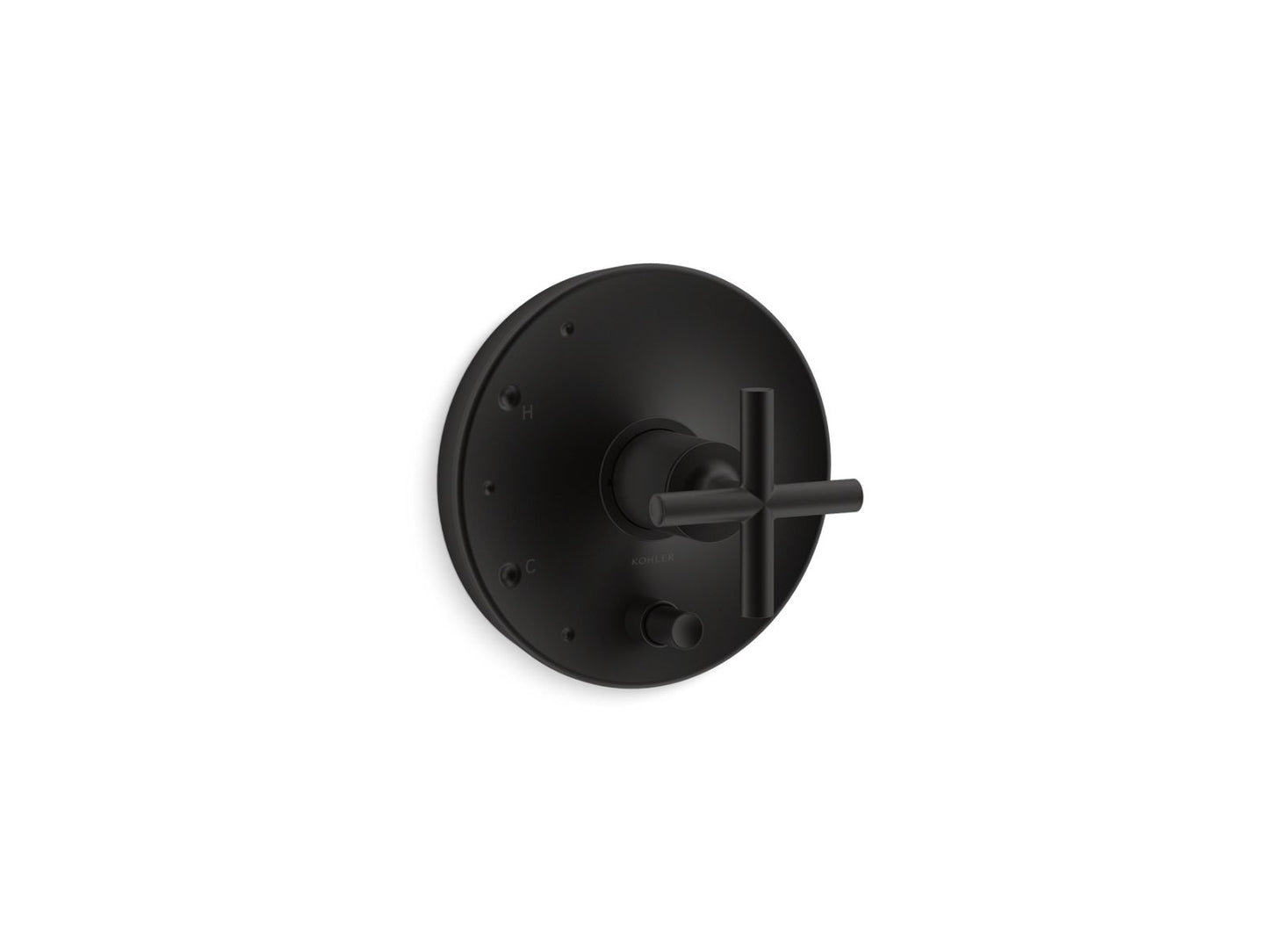 KOHLER K-T14501-3-BL Purist Rite-Temp valve trim with push-button diverter and cross handle - Matte Black