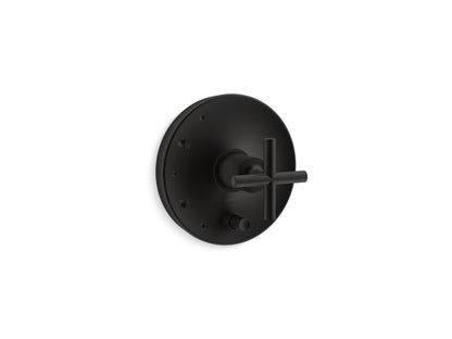 KOHLER K-T14501-3-BL Purist Rite-Temp valve trim with push-button diverter and cross handle - Matte Black