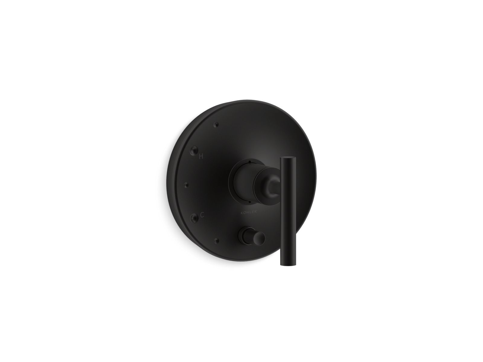 KOHLER K-T14501-4-BL Purist Rite-Temp Valve Trim With Push-Button Diverter And Lever Handle - Matte Black