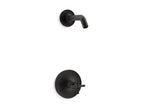 KOHLER K-TLS14422-3-BL Purist Rite-Temp Shower Trim Kit With Cross Handle, Without Showerhead - Matte Black