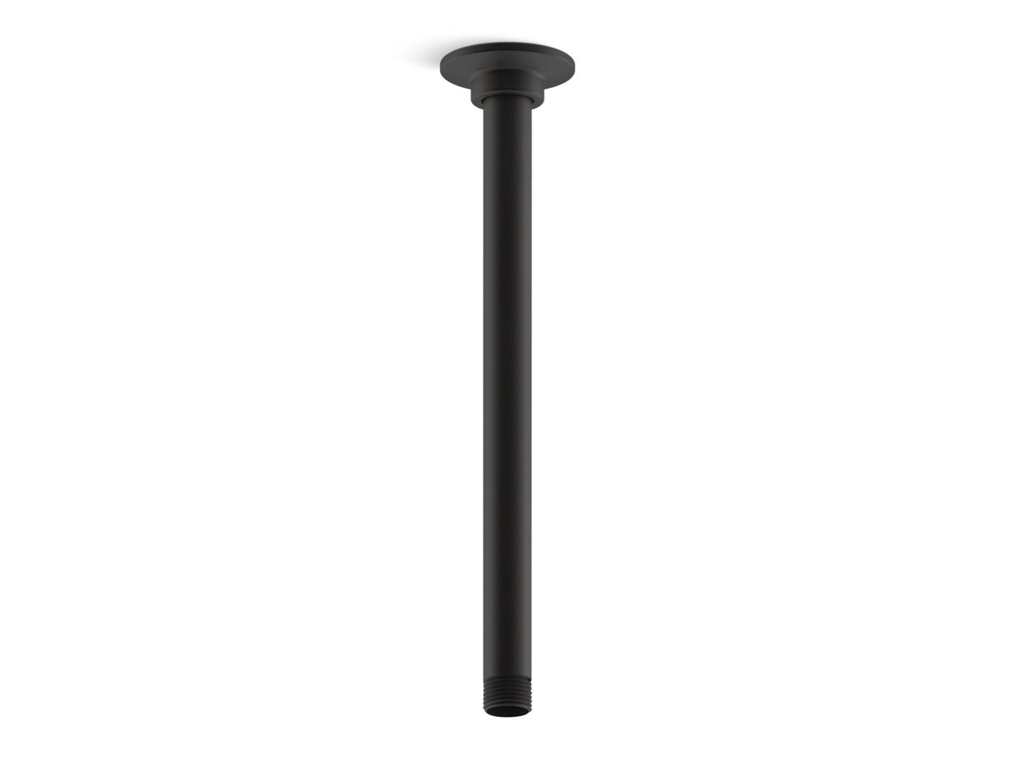 KOHLER K-7392-BL 12" ceiling-mount single-function rainhead arm and flange - Matte Black