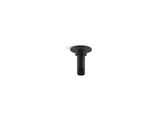 KOHLER K-7396-BL 3" Ceiling-Mount Single-Function Rainhead Arm And Flange In Matte Black