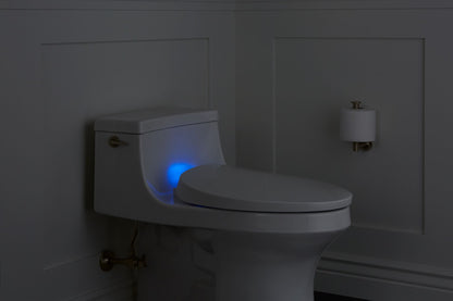 KOHLER K-10349-96 PureWarmth Heated Quiet-Close elongated toilet seat - Biscuit