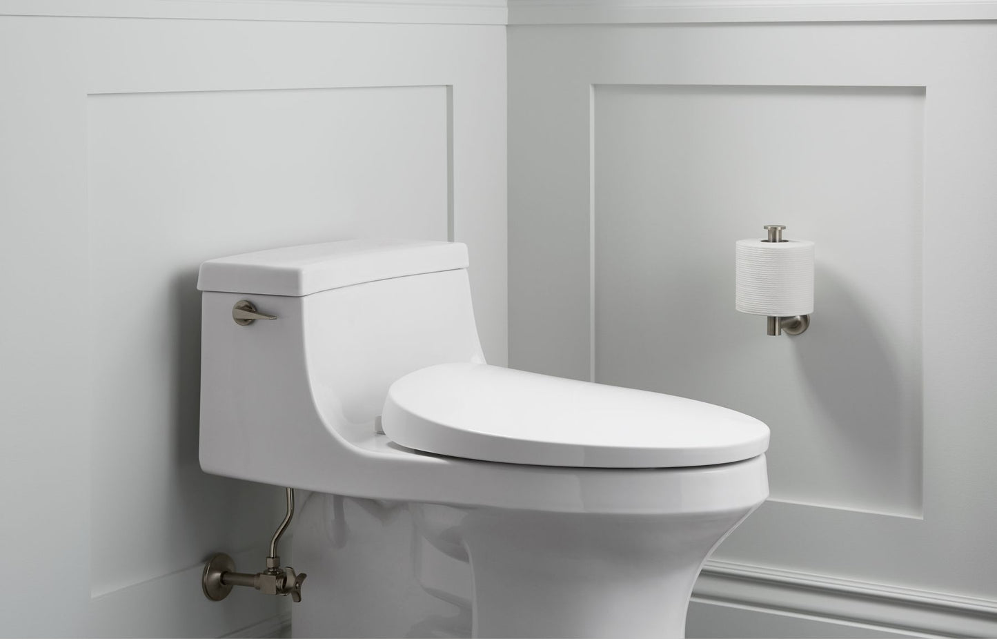 KOHLER K-10349-96 PureWarmth Heated Quiet-Close elongated toilet seat - Biscuit
