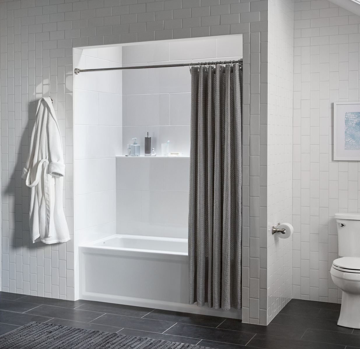 KOHLER K-1946-RA-96 Archer 60" X 30" Alcove Bath Right Drain - Biscuit