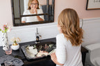 KOHLER K-30334-DM1-0 Dutchmaster Blush Floral Carillon 21-1/4" Rectangular Drop-In Bathroom Sink, No Overflow - Blush Floral