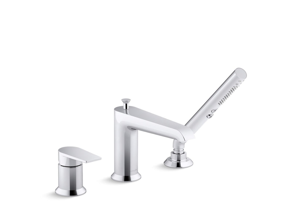 KOHLER K-97070-4-BL Hint Deck-Mount Bath Faucet With Handshower - Matte Black