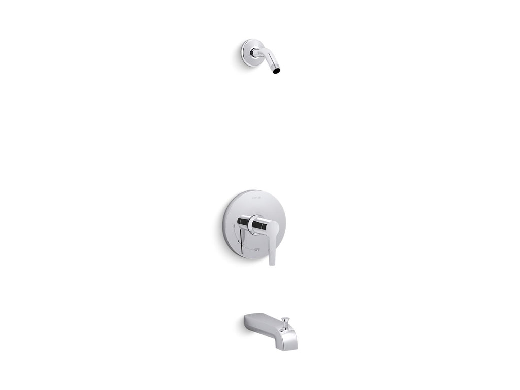 KOHLER K-TLS97074-4-CP Pitch Rite-Temp Bath And Shower Trim Kit, Without Showerhead - Polished Chrome