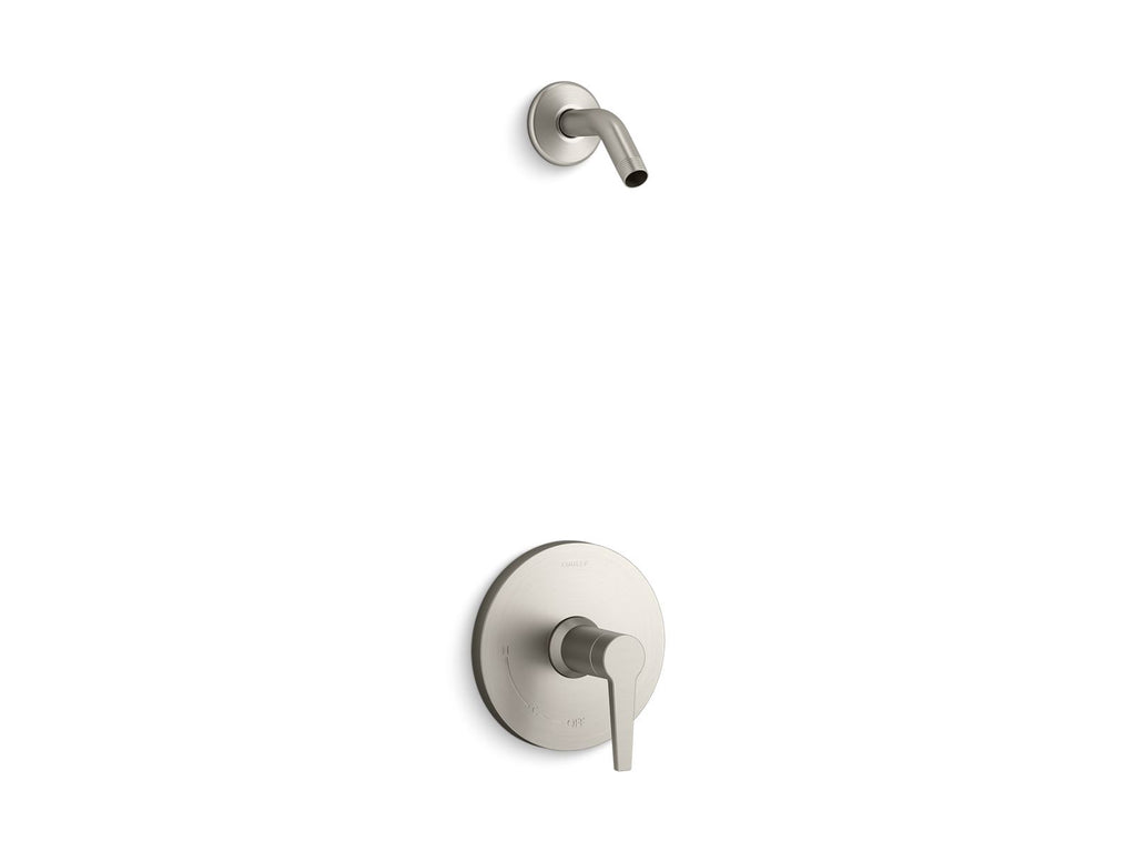 KOHLER K-TLS97077-4-BN Pitch Rite-Temp Shower Trim Kit, Without Showerhead - Vibrant Brushed Nickel