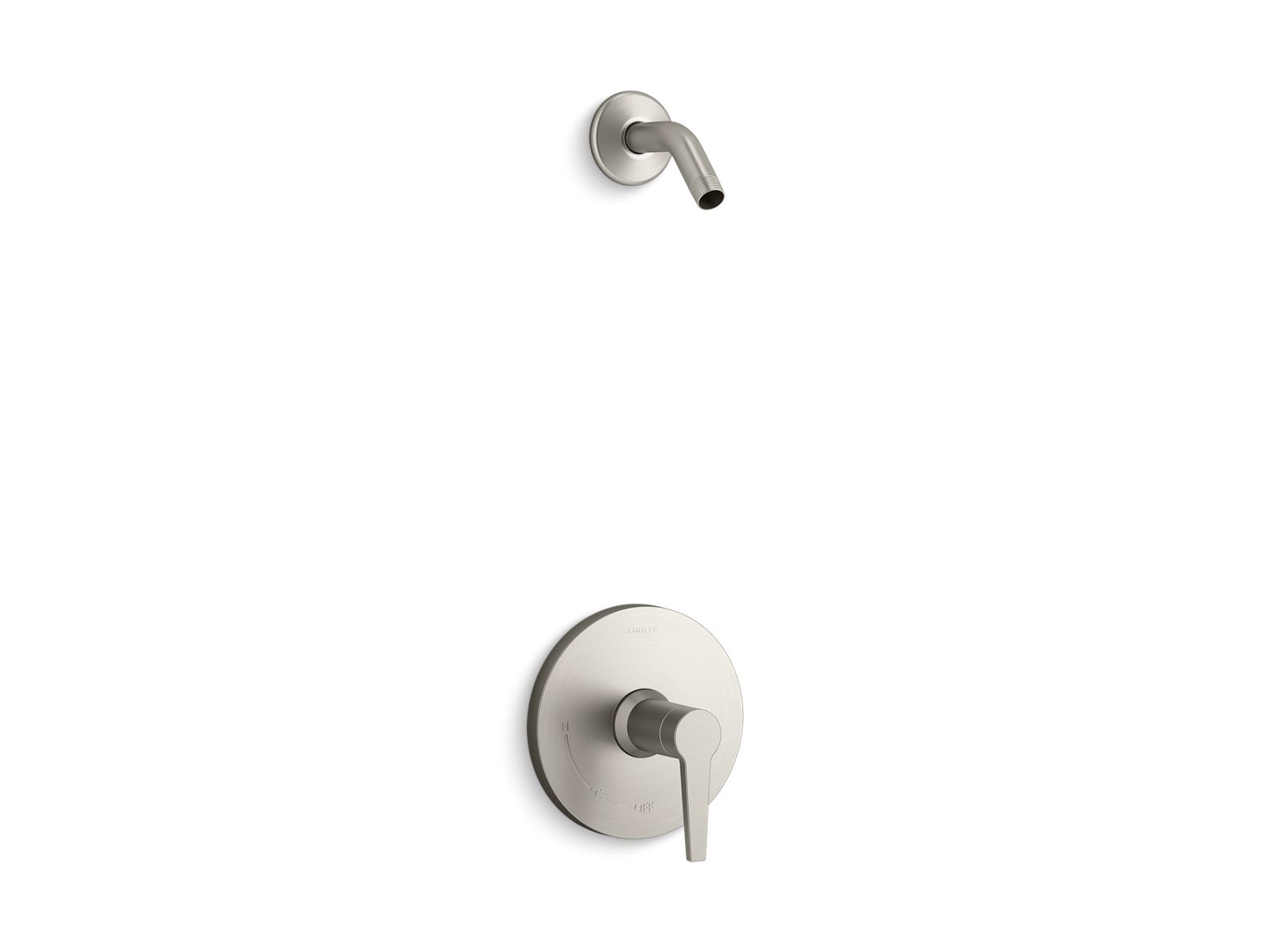 KOHLER K-TLS97077-4-BN Pitch Rite-Temp Shower Trim Kit, Without Showerhead - Vibrant Brushed Nickel