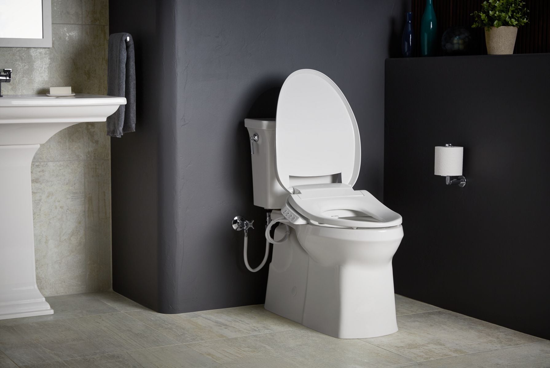 KOHLER K-26132-CSP-96 Purewash E545 Elongated Bidet Toilet Seat - Biscuit