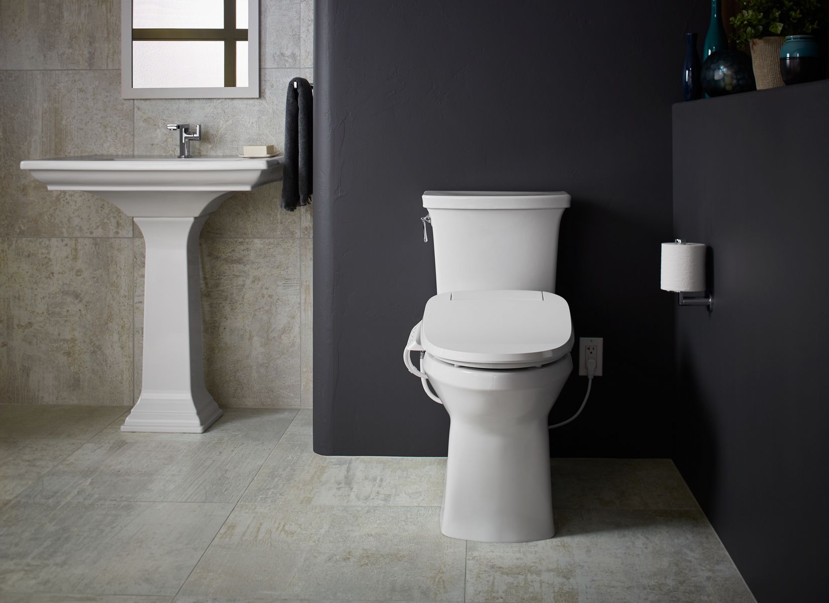 KOHLER K-26132-CSP-96 Purewash E545 Elongated Bidet Toilet Seat - Biscuit