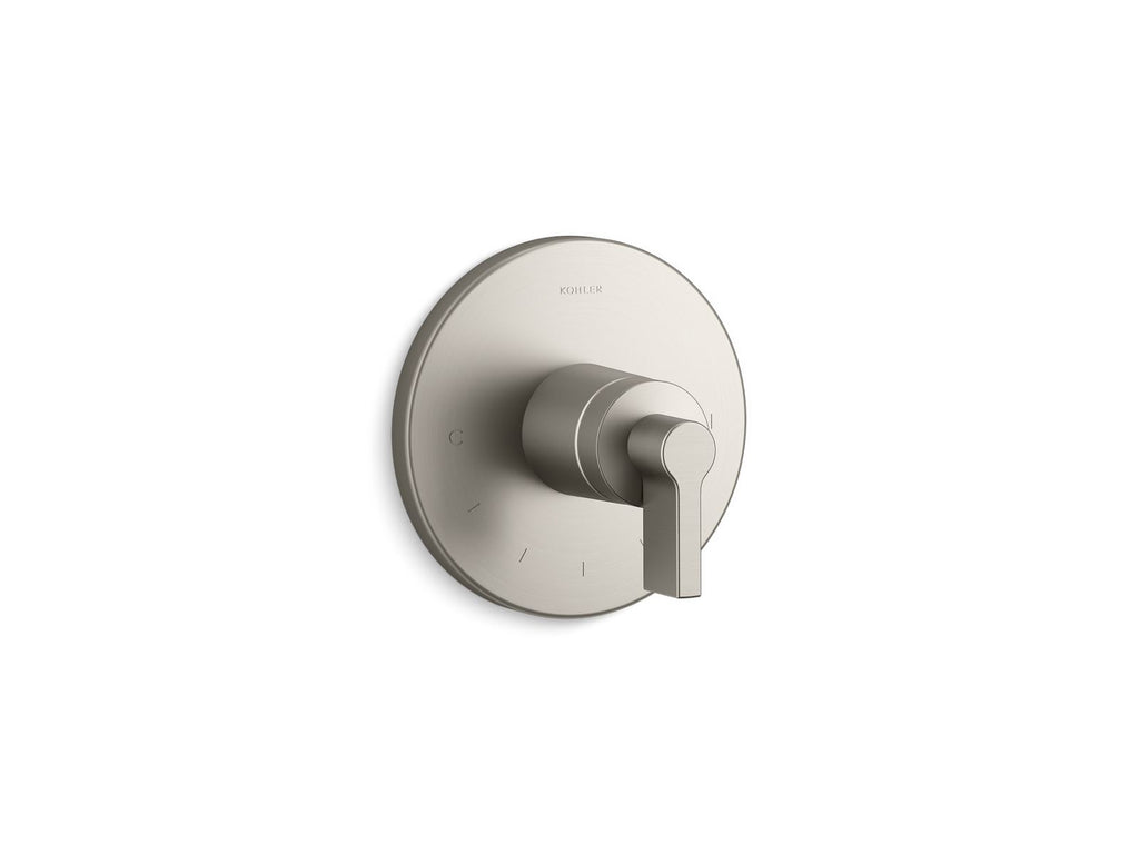KOHLER K-T78027-4-BN Components Mastershower Temperature Control Valve Trim With Lever Handle - Vibrant Brushed Nickel