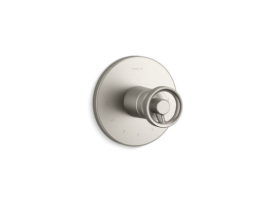 KOHLER K-T78027-9-BN Components MasterShower temperature control valve trim with Industrial handle - Vibrant Brushed Nickel