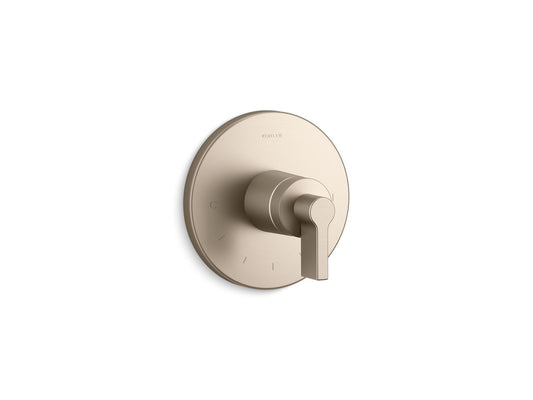 KOHLER K-T78027-4-BV Components MasterShower temperature control valve trim with Lever handle - Vibrant Brushed Bronze