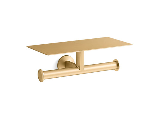 KOHLER K-78384-2MB Components Covered Double Toilet Paper Holder In Vibrant Brushed Moderne Brass