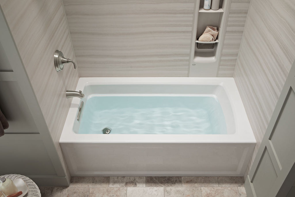 KOHLER K-1123-LA-96 Archer 60" X 32" Alcove Bath, Left Drain - Biscuit