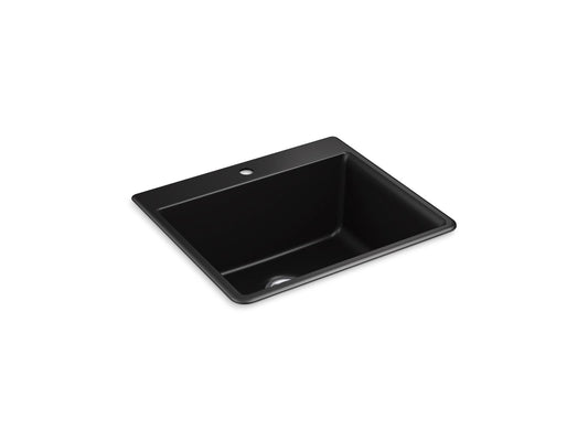 KOHLER K-28003-1-CM1 Kennon 25" Top-/Undermount Single-Bowl Kitchen Sink In Matte Black