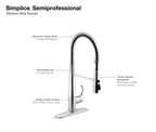KOHLER K-22033-VS Simplice Semi-Professional Kitchen Sink Faucet With Three-Function Sprayhead - Vibrant Stainless