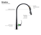 KOHLER K-596-VS Simplice Pull-Down Kitchen Sink Faucet With Three-Function Sprayhead - Vibrant Stainless
