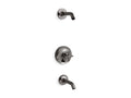 KOHLER K-T14420-3L-TT Purist Rite-Temp Bath And Shower Trim Kit With Push-Button Diverter And Cross Handle, Without Showerhead - Vibrant Titanium