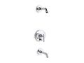 KOHLER K-T14420-4L-CP Purist Rite-Temp Bath And Shower Trim Kit With Push-Button Diverter And Lever Handle, Without Showerhead - Polished Chrome