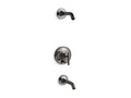 KOHLER K-T14420-4L-TT Purist Rite-Temp Bath And Shower Trim Kit With Push-Button Diverter And Lever Handle, Without Showerhead - Vibrant Titanium