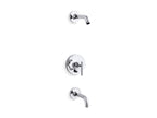 KOHLER K-T14421-4L-BN Purist Rite-Temp Bath And Shower Trim Kit With Push-Button Diverter And Lever Handle, Without Showerhead - Vibrant Brushed Nickel