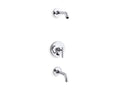 KOHLER K-T14421-4L-CP Purist Rite-Temp Bath And Shower Trim Kit With Push-Button Diverter And Lever Handle, Without Showerhead - Polished Chrome
