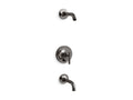KOHLER K-T14421-4L-TT Purist Rite-Temp Bath And Shower Trim Kit With Push-Button Diverter And Lever Handle, Without Showerhead - Vibrant Titanium
